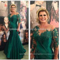 Estido Longo De Festa Formal Long Robe Soiree 2017 New Arrival Lace Mermaid Green Manga comprida Mãe do vestido da noiva MM975